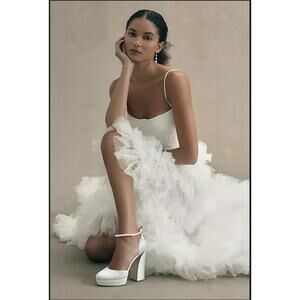 Anthropologie Badgley Mischka Felixa Ankle Strap Platform Heels Size 10